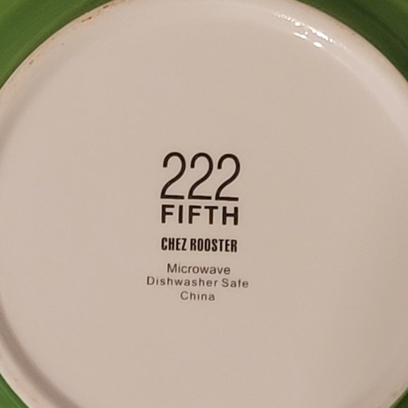 222 Fifth Rooster Serving Bowl approx 9" X 2'" - Picture 7 of 9